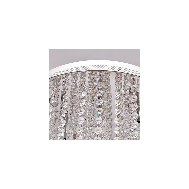 Modern Contemporary Crystal Mini Style Electroplated Metal Flush Mount