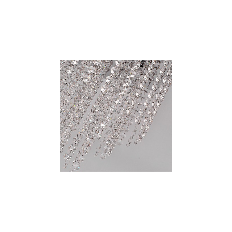 Modern Contemporary Crystal Mini Style Electroplated Metal Flush Mount