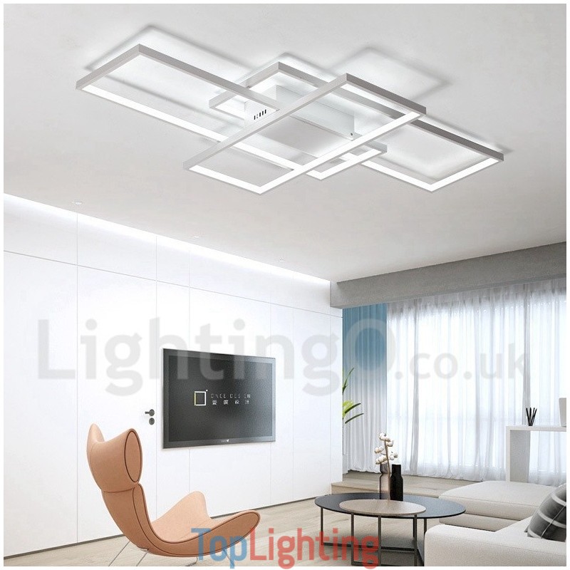 Modern Comtemporary Alumilium Painting Ceiling Light Flush Mount Wall Light with Remoter Dimmer for Living Room Bed Room Also Can Be Used As Wall Light