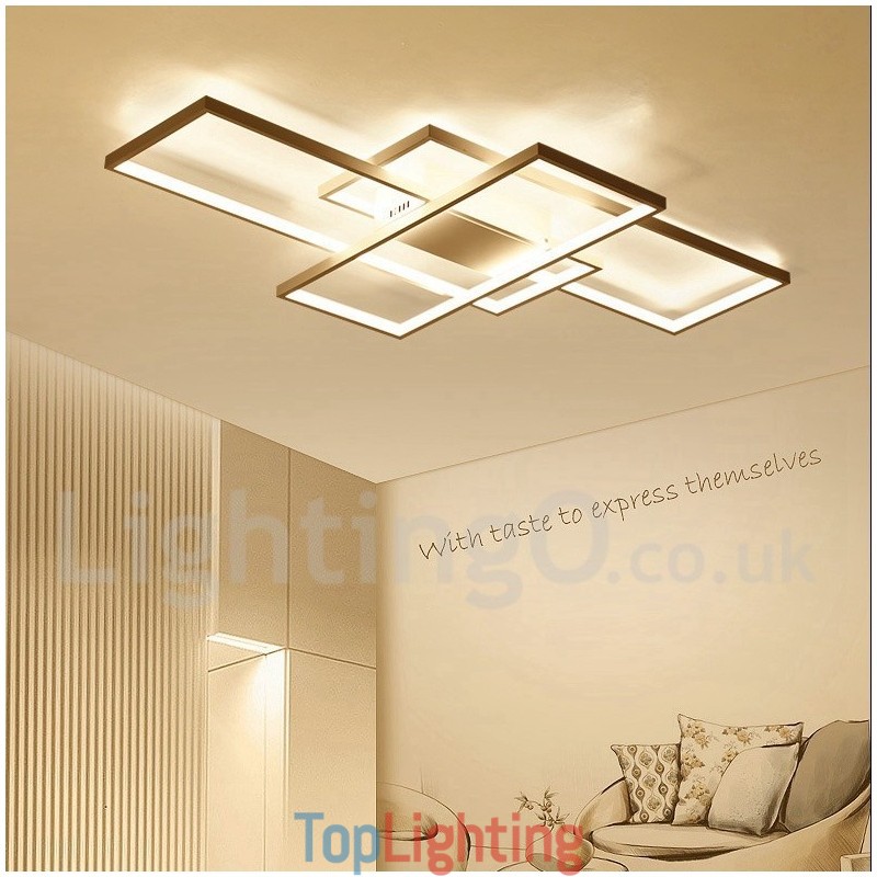 Modern Comtemporary Alumilium Painting Ceiling Light Flush Mount Wall Light with Remoter Dimmer for Living Room Bed Room Also Can Be Used As Wall Light