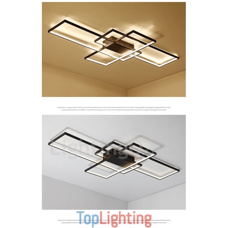 Modern Comtemporary Alumilium Painting Ceiling Light Flush Mount Wall Light with Remoter Dimmer for Living Room Bed Room Also Can Be Used As Wall Light