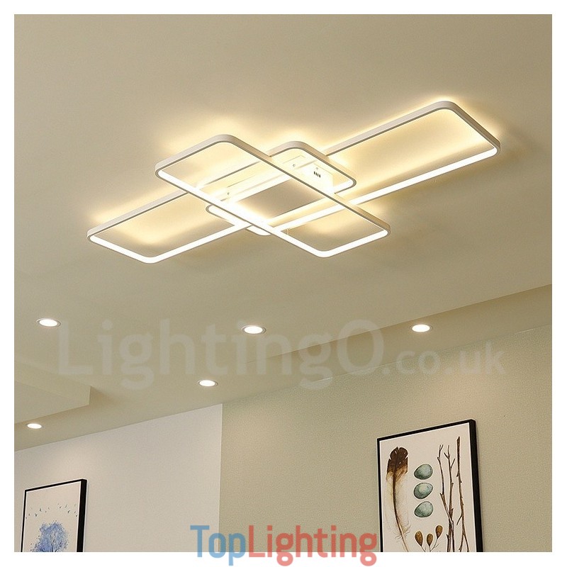 Modern Comtemporary Alumilium Painting Ceiling Light Flush Mount Wall Light with Remoter Dimmer for Living Room Bed Room Also Can Be Used As Wall Light