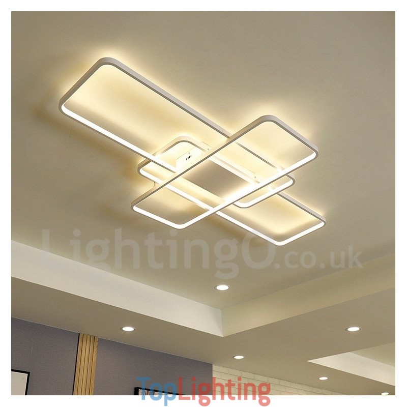Modern Comtemporary Alumilium Painting Ceiling Light Flush Mount Wall Light with Remoter Dimmer for Living Room Bed Room Also Can Be Used As Wall Light