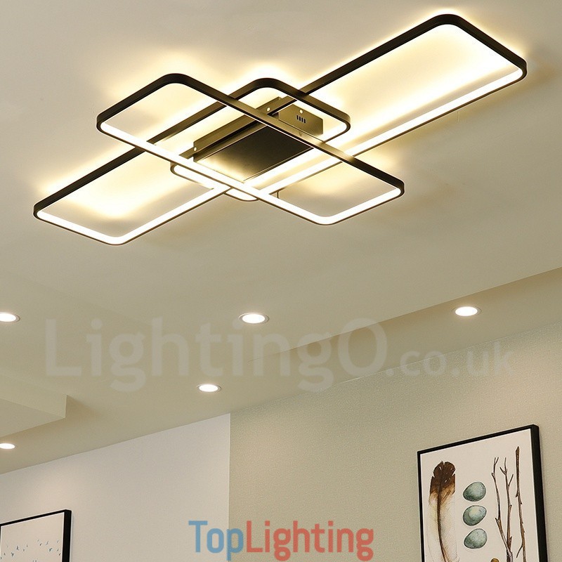 Modern Comtemporary Alumilium Painting Ceiling Light Flush Mount Wall Light with Remoter Dimmer for Living Room Bed Room Also Can Be Used As Wall Light