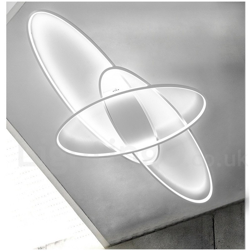 Dimmable Oval Modern Comtemporary Alumilium Ceiling Light Flush Mount Lamp for Living Room Bed Room Also Can Be Used As Wall Light