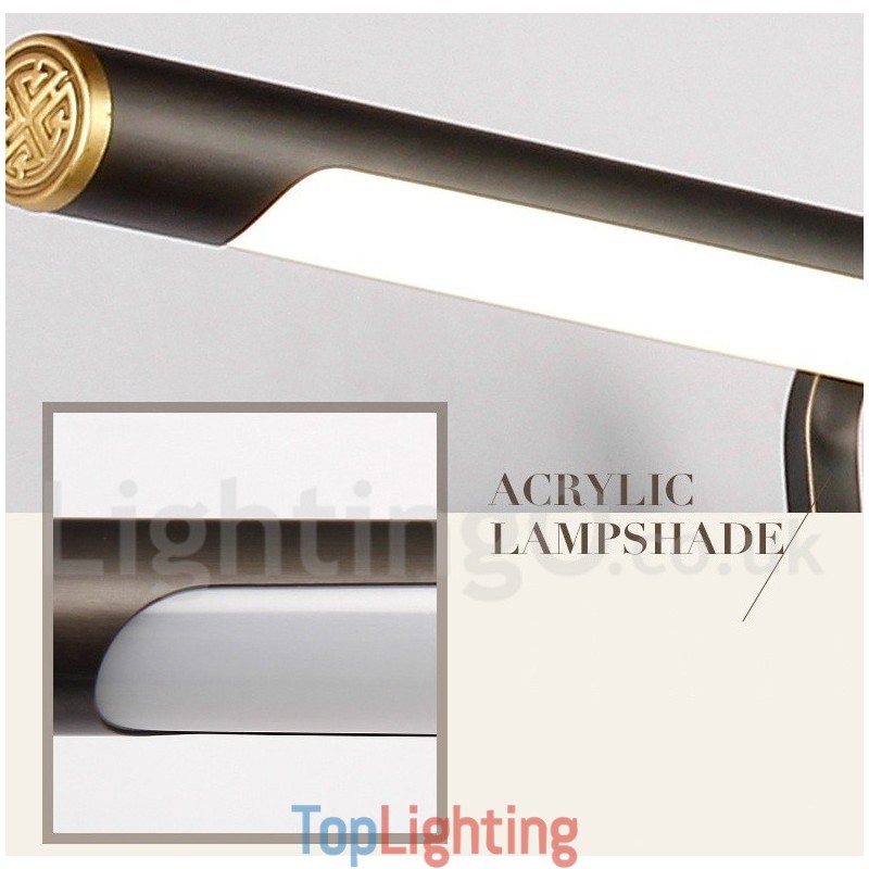 IPMirror Lamp Bathroom Lights Pure Brass Wall Lights with Acrylic Shade Make up Lighting