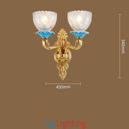 100% Pure Brass Luxurious Rustic Retro Vintage Brass Ceramics 2 Light Candle Wall Light with Glass Shades Special for Hotel Office Showroom Living Room Dinning Room 100% Pure Brass Luxurious Rustic Retro Vintage Brass Ceramics 2 Light Candle Wall Light with Glass Shades Special for Hotel Office Showroom Living Room Dinning Room