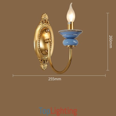 100% Pure Brass Luxurious Rustic Retro Vintage Brass Ceramics 1 Light Candle Wall Light Special for Hotel Office Showroom Living Room Dinning Room 100% Pure Brass Luxurious Rustic Retro Vintage Brass Ceramics 1 Light Candle Wall Light Special for Hotel Office Showroom Living Room Dinning Room