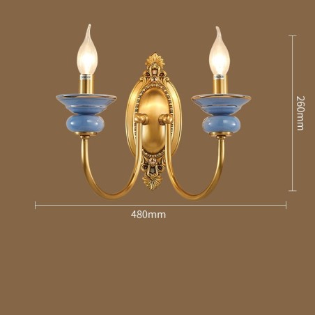 100% Pure Brass Luxurious Rustic Retro Vintage Brass Ceramics 2 Light Candle Wall Light Special for Hotel Office Showroom Living Room Dinning Room 100% Pure Brass Luxurious Rustic Retro Vintage Brass Ceramics 2 Light Candle Wall Light Special for Hotel Office Showroom Living Room Dinning Room