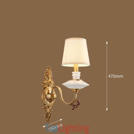 100% Pure Brass Luxurious Rustic Retro Vintage Brass Ceramics 1 Light Candle Wall Light with Fabric Shade Special for Hotel Office Showroom Living Room Dinning Room 100% Pure Brass Luxurious Rustic Retro Vintage Brass Ceramics 1 Light Candle Wall Light with Fabric Shade Special for Hotel Office Showroom Living Room Dinning Room