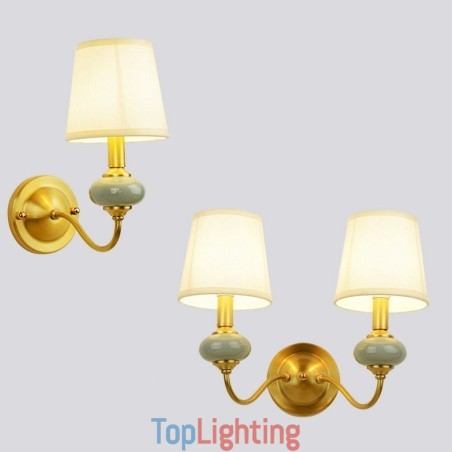 Pure Brass Luxurious Rustic Retro Vintage Brass Ceramics Candle Wall Light with Glass Shade Special for Hotel Office Showroom Living Room Dinning Room Pure Brass Luxurious Rustic Retro Vintage Brass Ceramics Candle Wall Light with Glass Shade Special for Hotel Office Showroom Living Room Dinning Room