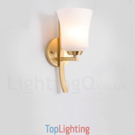 Pure Brass Luxurious Rustic Retro Vintage Brass 1 Light Wall Light with Glass Shade Special for Hotel Office Showroom Living Room Dinning Room Pure Brass Luxurious Rustic Retro Vintage Brass 1 Light Wall Light with Glass Shade Special for Hotel Office Showroom Living Room Dinning Room