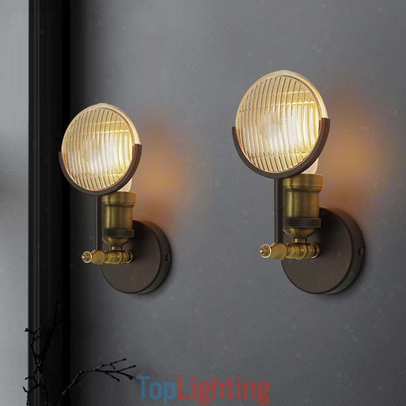 1 Light Rustic Retro Vintage Wall Light with Glass Shade Special for Hotel Office Showroom Living Room Dinning Room