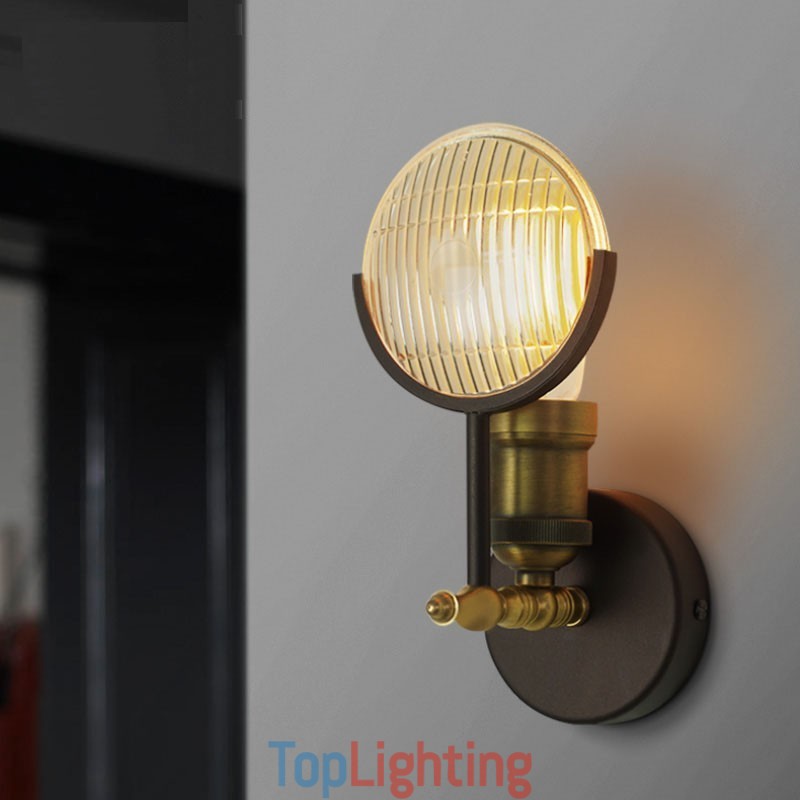 1 Light Rustic Retro Vintage Wall Light with Glass Shade Special for Hotel Office Showroom Living Room Dinning Room