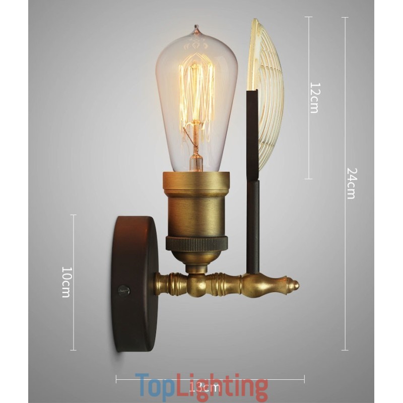 1 Light Rustic Retro Vintage Wall Light with Glass Shade Special for Hotel Office Showroom Living Room Dinning Room