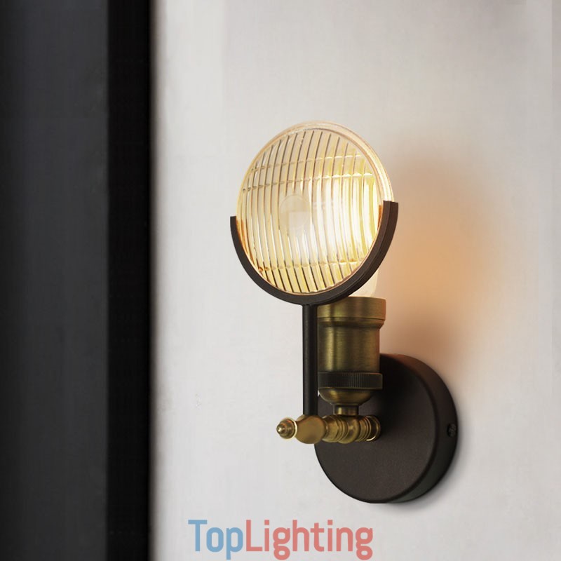 1 Light Rustic Retro Vintage Wall Light with Glass Shade Special for Hotel Office Showroom Living Room Dinning Room