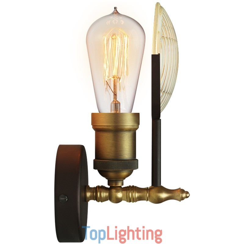 1 Light Rustic Retro Vintage Wall Light with Glass Shade Special for Hotel Office Showroom Living Room Dinning Room