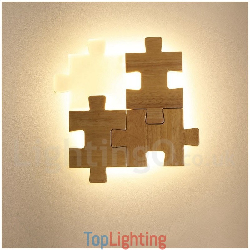 Wooden Wall Sconces with Acrylic Shade Modern Contemporary Wood Bamboo Wall Light