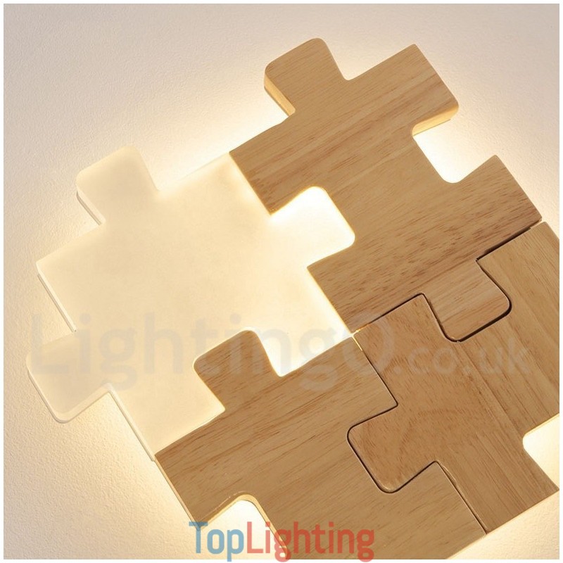 Wooden Wall Sconces with Acrylic Shade Modern Contemporary Wood Bamboo Wall Light