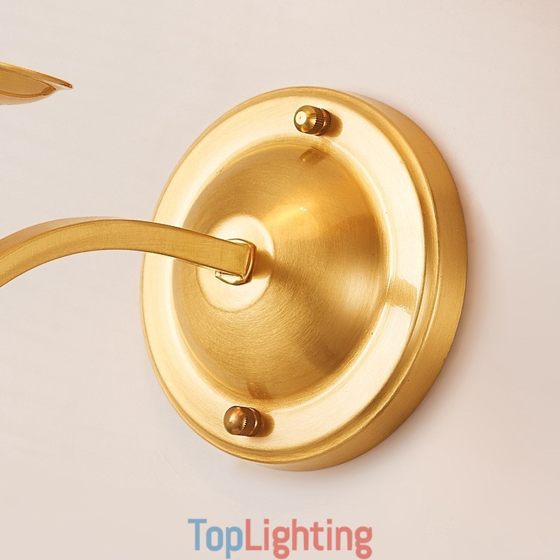 Pure Brass Luxurious Rustic Retro Vintage 1 Light Candle Wall Light with Fabric Shade Special for Hotel Bedroom Showroom Living Room Dinning Room