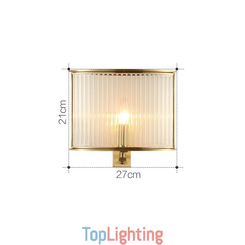 Pure Brass Luxurious Rustic Retro Vintage 1 Light Wall Light with Glass Shade