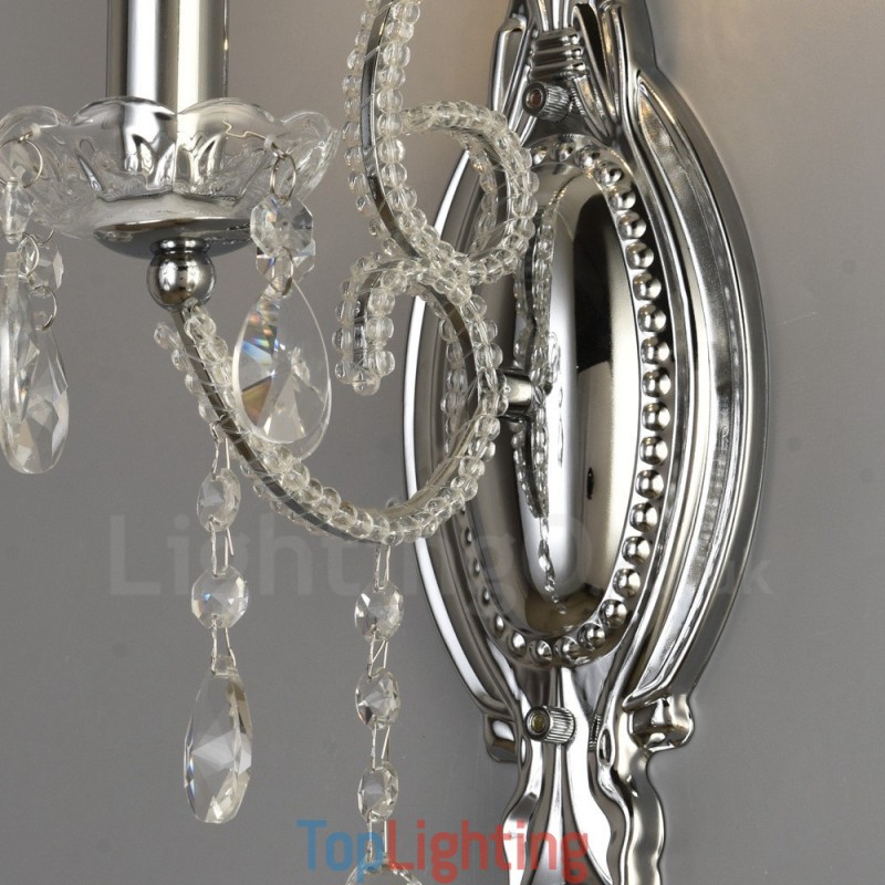 1 Light Gold Black American Style Crystal Wall Light for Living Room Dining Room Clothing Store Coffee Store Hotel