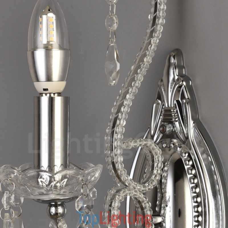 1 Light Gold Black American Style Crystal Wall Light for Living Room Dining Room Clothing Store Coffee Store Hotel