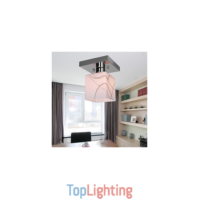 Modern Contemporary Mini Style Electroplated Metal Flush Mount