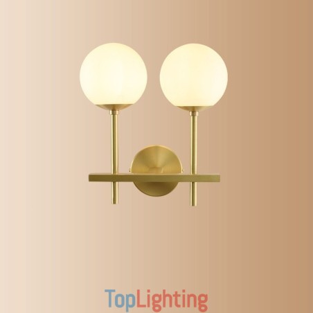 Modern Molecules Bean Wall Light with Ball Glass Shade Modern Molecules Bean Wall Light with Ball Glass Shade