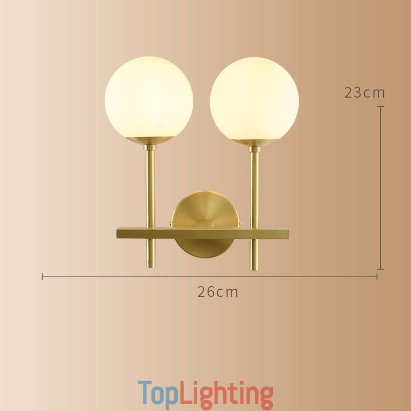 Modern Molecules Bean Wall Light with Ball Glass Shade