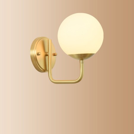Modern Molecules Bean Wall Light with Ball Glass Shade Modern Molecules Bean Wall Light with Ball Glass Shade
