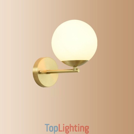 Modern Molecules Bean Wall Light with Ball Glass Shade Modern Molecules Bean Wall Light with Ball Glass Shade