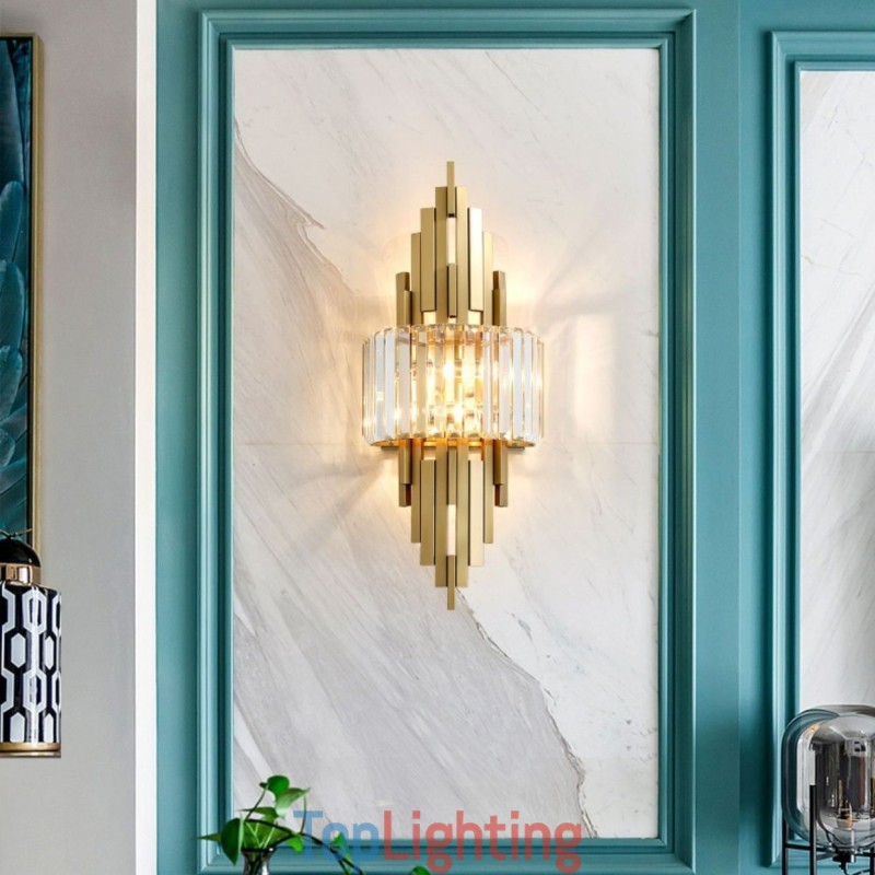 Postmodern Luxury Crystal Wall Light Living Room TV Background Wall Bedroom Bedside Wall Light