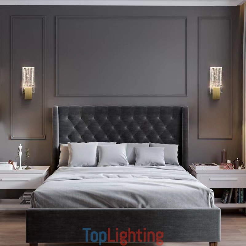 Postmodern Minimalist Living Room Crystal Wall Sconces American Art Bedside Bedroom Study Wall Sconces