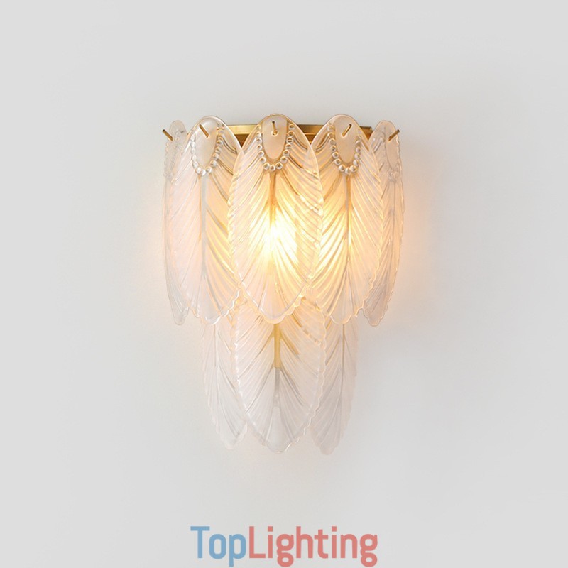 Nordic French Feather Crystal Wall Sconces Postmodern Lighting Luxury Living Room Background Wall Corridor like Hotel Panel Wall Lamp