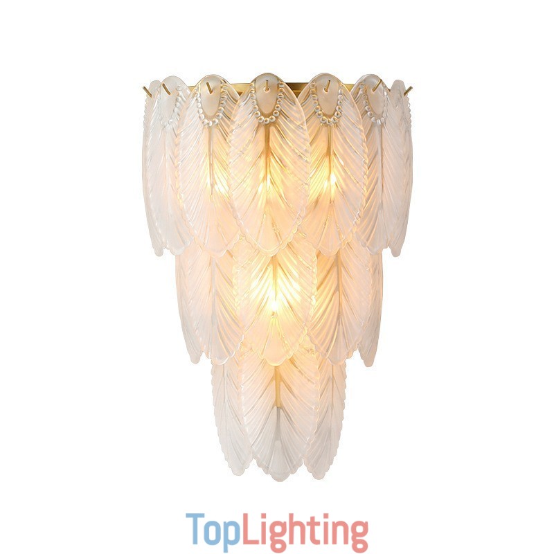 Nordic French Feather Crystal Wall Sconces Postmodern Lighting Luxury Living Room Background Wall Corridor like Hotel Panel Wall Lamp