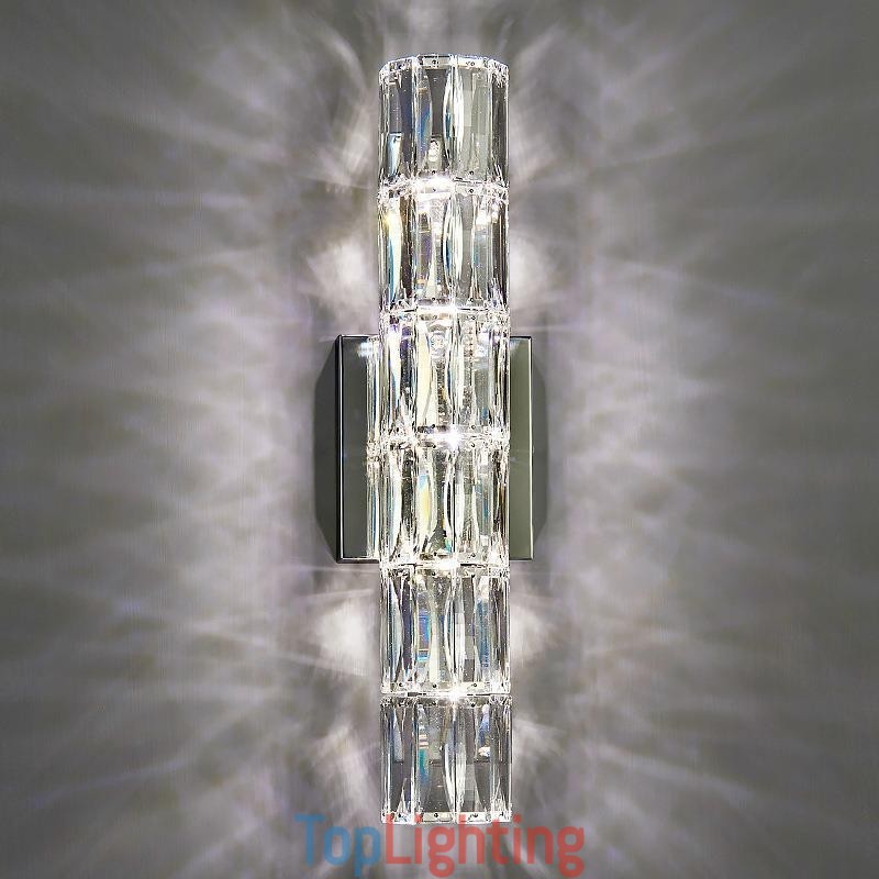 Living Room Wall Lamp Light Luxury Simple Bedroom Bedside Lamp Hotel Lobby Aisle Villa Project Stainless Steel Crystal Wall Sconces