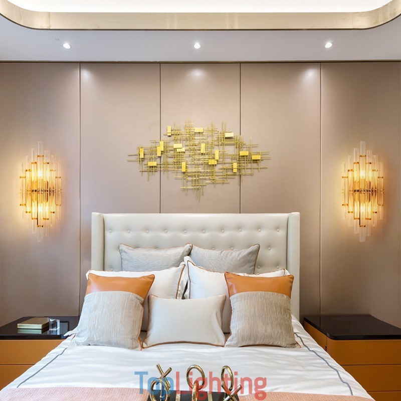 Hotel Light Luxury Crystal Wall Lamp Post modern Personality Living Room Aisle Entrance Backdrop Wall Lamp Bedroom Bedside Decorative Sconces