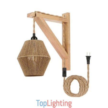 Paper Rope Wall Sconce American Pastoral Retro Wall Light With Plug Paper Rope Wall Sconce American Pastoral Retro Wall Light With Plug