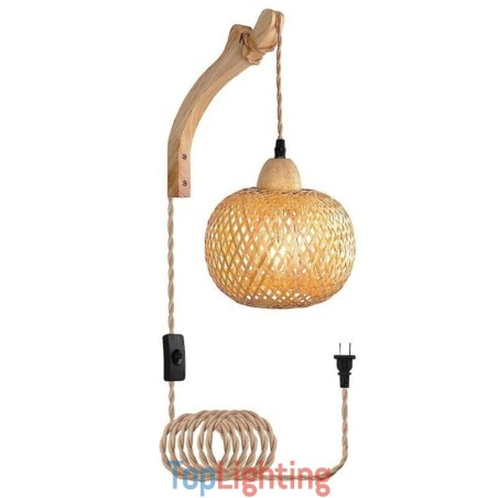 Bamboo Wall Sconce American Pastoral Retro Hemp Rope Wall Light With Plug Bamboo Wall Sconce American Pastoral Retro Hemp Rope Wall Light With Plug