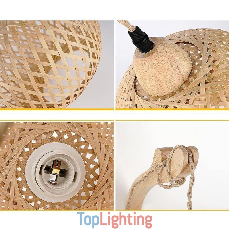 Bamboo Wall Sconce American Pastoral Retro Hemp Rope Wall Light With Plug