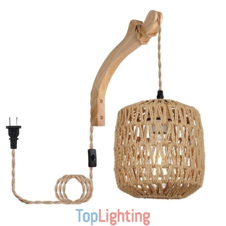 American Retro Wall Sconce 3M Hemp Rope Hanging Line Paper Rope Woven Lampshade American Retro Wall Sconce 3M Hemp Rope Hanging Line Paper Rope Woven Lampshade