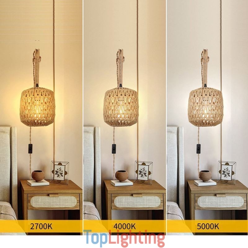 American Retro Wall Sconce 3M Hemp Rope Hanging Line Paper Rope Woven Lampshade