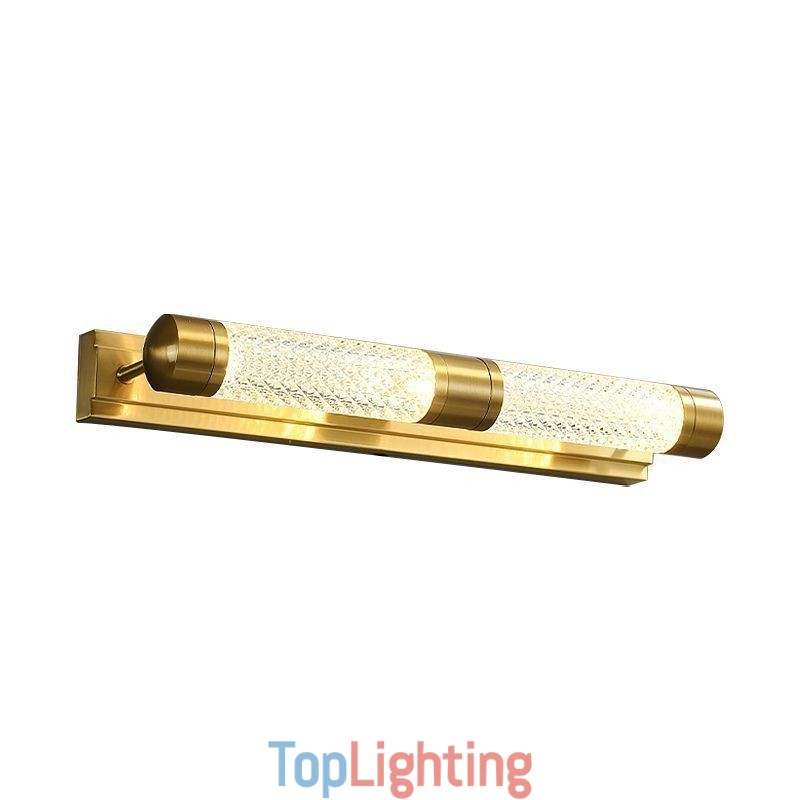 Wall Lamp Brass Acrylic Cylinder Mirror Front Light