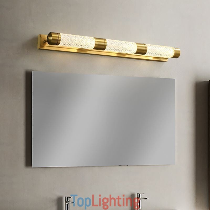 Wall Lamp Brass Acrylic Cylinder Mirror Front Light