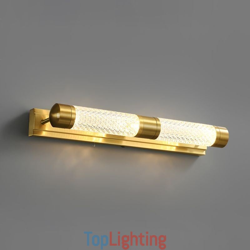Wall Lamp Brass Acrylic Cylinder Mirror Front Light