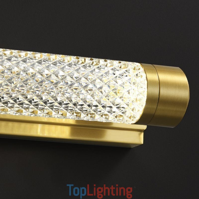 Wall Lamp Brass Acrylic Cylinder Mirror Front Light