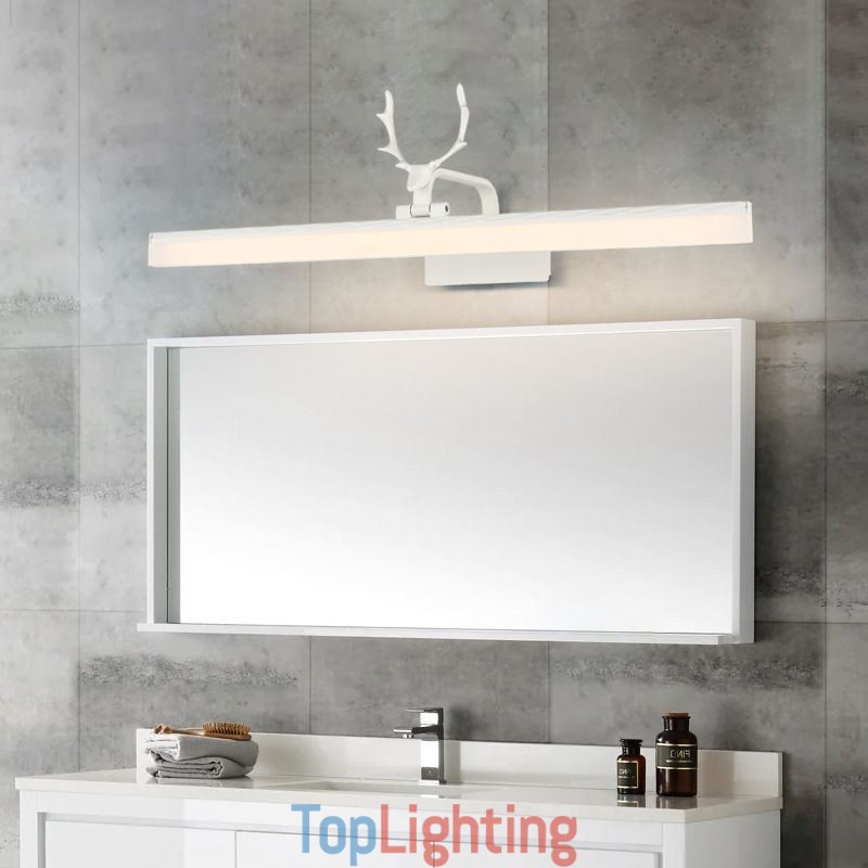 Antler Mirror Front Light Acrylic Wall Lamp Washroom Makeup Light Fixture
