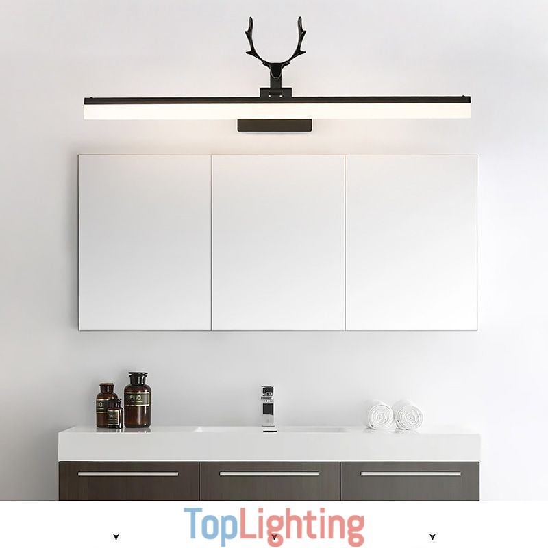 Antler Mirror Front Light Acrylic Wall Lamp Washroom Makeup Light Fixture