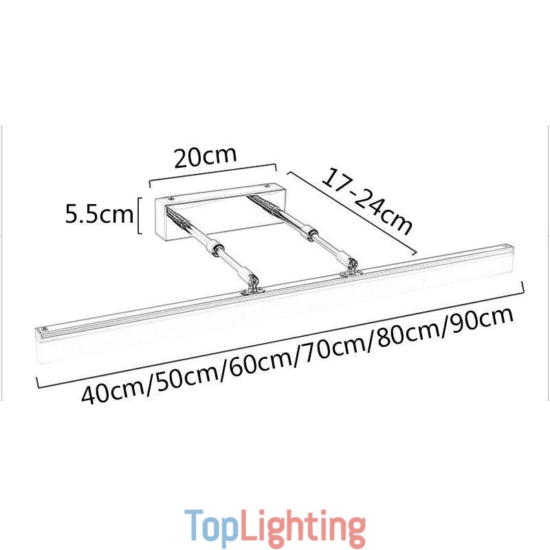 Mirror Front Light Acrylic Stretchable Sconce Lamp Washroom Corridor